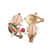 Breloques en émail en alliage en forme de montgolfière romantique pour la création de bijoux (bracelets, boucles d'oreilles), accessoires de bijouterie et décoration de coques de téléphone
