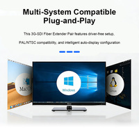 Mini Convertidor SDI a Fibra 3G, Extensor HD-SDI sobre Fibra, Sin Comprimir, 1080P, Compatible con Salida de Bucle SMPTE 424M/292M, Ranura SFP