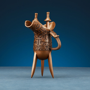 Adorno de Copa Fénix en Bronce Púrpura, Decoración Tradicional de Escritorio en Cobre, Regalo Empresarial - Product Image 1