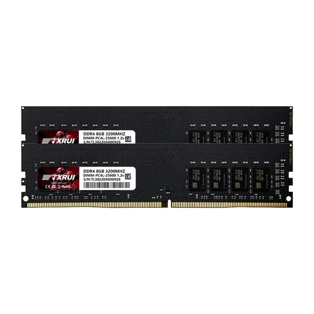 TXRUI 3200MHz DDR4 Desktop RAM 8GB high-speed memory stick Black PCB DDR4 RAM Module Gold Edge Connector RAM Module