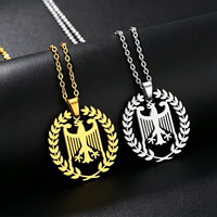 Collar Personalizado de Acero Inoxidable con Emblema de Águila Grabado con Láser de Alta Precisión de 0.01 mm, Joyería Personalizada para Hombre y Mujer, Regalo