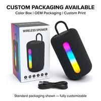 Altavoces de Tela LED RGB, Altavoces Bluetooth Inalámbricos Portátiles a Prueba de Agua para Deportes al Aire Libre, Subwoofer con Bajos, Altavoz Boombox