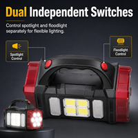 Lanterne solaire de camping portable, 8 LED, projecteur, lumière de travail COB double face, rechargeable par USB, batterie externe pour lampe d'urgence en extérieur