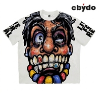 T-shirt Cbydo 100% coton 180GSM, impression graphique grande taille, coupe classique, t-shirts personnalisés pour hommes, impression intégrale, sérigraphie, vente en gros