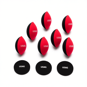 Juego de esponjas de maquillaje con mango rojo y punta negra para una aplicación precisa - Product Image 2