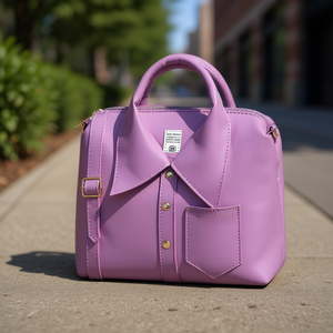 Bolso Bandolera Fana Lavender con Cierre de Botón de Cuero, Estilo Femenino, Uso Diario, Verano - Product Image 2