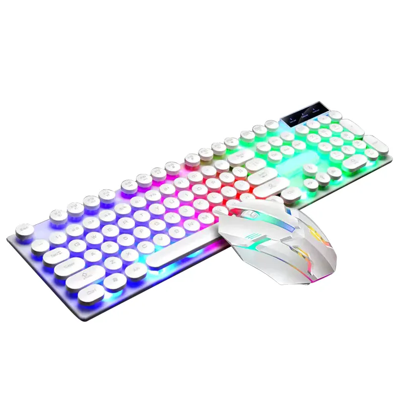 OEM Punk kiti Teclado Y fare oyun kablolu Klavye Rgb Led aydınlatmalı Clavier Souris Gameur seti oyun fare ve Klavye combo