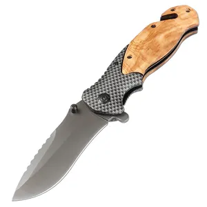 Lobo libre al por mayor cuchillo plegable Okapi cuchillo japonés de hoja plegable de madera de olivo cuchillo Okapi doblado