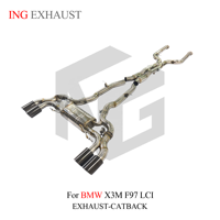Système d'échappement Catback à valves ING pour BMW X3M F97 LCI en acier SUS304, silencieux performance à quatre sorties, amélioration de la performance, ajustement précis 1:1