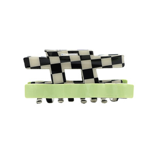 Barrettes à cheveux personnalisées avec motif de damier irrégulier, accessoires de cheveux uniques et tendance pour femmes, vente en gros - Product Image 5