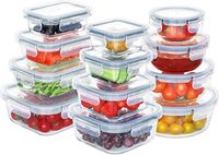 Conteneur alimentaire multifonctionnel en verre sous vide avec couvercle – Neuf – Conteneur alimentaire en verre – Conteneurs de préparation de repas en verre