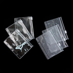 Enveloppes à billets en PVC personnalisables Sac de rangement étanche pour reliure transparente mate Recharges <span class=keywords><strong>Pochette</strong></span> à feuilles mobiles avec fermeture éclair - Product Image 4
