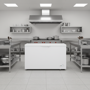 Congélateur coffre commercial portable <span class=keywords><strong>400L</strong></span> à ouverture par le haut, porte simple, pour crème glacée et aliments froids, idéal pour la maison et la salle à manger (ODM/OEM) - Product Image 1