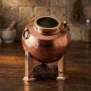 Olla para calentar comida de latón martillado, modelo Chaman India 23101 - Product Image 3