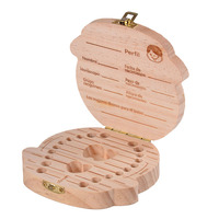 Boîte Cadeau Personnalisable en Bois Naturel Faite à la Main pour Première Dent de Bébé, avec Charnière, pour Rétention de Lanugo et Bougie, Idéale pour les Dents des Enfants