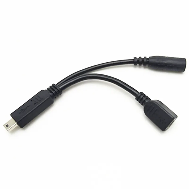 Kalıplama tipi 2in1 Mini USB 10pin erkek Mini USB 5pin kadın ile 3.5mm 3poles Stereo jak kadın ses dağıtıcı kablosu Y kablo