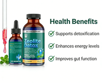 Gouttes liquides de zéolite naturelle |   Soutien minéral de qualité alimentaire pour la détoxification quotidienne et l'élimination des métaux lourds |   Formule de nettoyage cellulaire