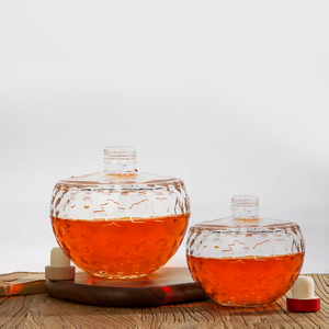 Usine 500ml pomme forme bouteille d'alcool personnalisé clair vide Brandy whisky rhum Gin boisson vin verre bouteilles d'alcool - Product Image 4