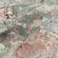 Dalle en pierre frittée grand format Luca Four Season, aspect marbre rose et vert |   Dalle de 12 mm pour mur d'accentuation de hall d'hôtel et suite OEM