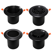 Nouvelle grille de ventilation ronde noire en ABS, à fixation rapide, pour sortie d'air, conduit de ventilation HVAC, pour air frais et climatisation