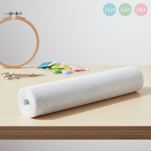 Toile <span class=keywords><strong>de</strong></span> broderie monochrome <span class=keywords><strong>de</strong></span> luxe vierge pour la broderie avec tissu en coton blanc 13/18 mailles pour kits <span class=keywords><strong>de</strong></span> broderie DIY sur mesure - Product Image 5