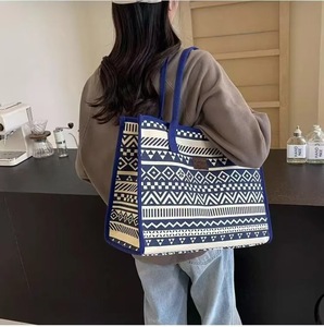 Bolsa de lona de gran capacidad para mujer, bolso de mano para ir al trabajo, bolso de viaje, bolso de hombro con cierre de cremallera, origen chino - Product Image 4