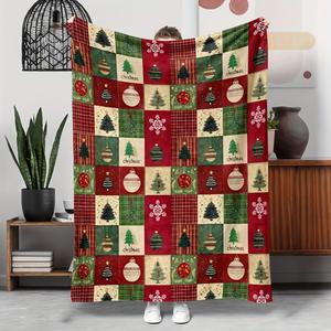 Christmas Santa Snowman Christmas Tree Flannel Blanket Throw Blanket Nap Blanket Festive Winter Warm Fade Resistant Lightweight - Product Image 4