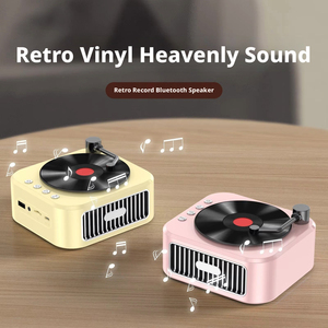 Mini tourne-disque vinyle créatif rétro portable pour l'extérieur, avec haut-parleur 5.3 intégré, batterie intégrée, sortie 5W, parfait - Product Image 4