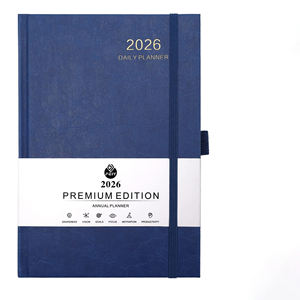 Agenda 2026 en cuir, reliure cousue, format A5, calendrier d'efficacité, livre de stock, agenda anglais transfrontalier, personnalisation - Product Image 3