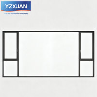 Ventana Abatible Moderna de Aluminio con Rotura de Puente Térmico, Aislamiento Acústico, Resistencia al Viento, Doble Vidrio Templado para Baño