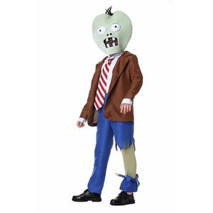 Costume de cosplay d'Halloween pour garçons, tenue de jeu de rôle Plants Vs Zombies, pantalon bleu, veste marron, ensemble cravate rayée - Product Image 2