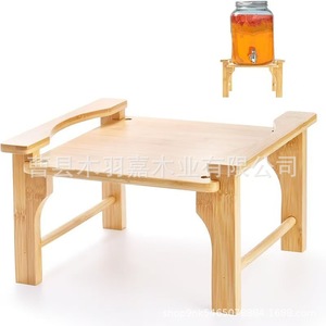 Estante de almacenamiento de madera rectangular de 1 nivel para cubeta de bebidas, cubo de hielo, uso en escritorio - Product Image 1