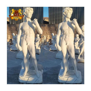 Estatua de hombre <span class=keywords><strong>desnudo</strong></span> de mármol blanco de tamaño natural de jardín de piedra natural de moda superior a la venta - Product Image 3