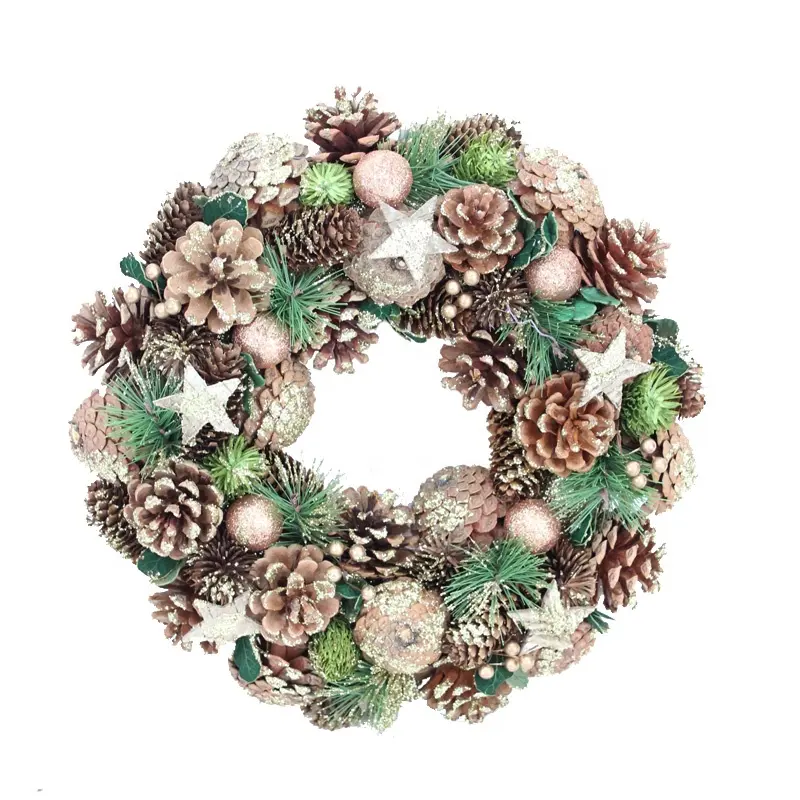 SYART New Arrival Christmas Decorations Luxury 14 Inch XMAS Natural Christmas Decor Wreath