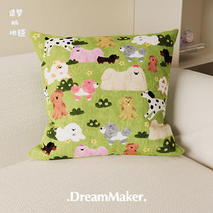 หมอนอิงรูปสุนัขการ์ตูน Slow Down ทรงสี่เหลี่ยม ปลอกถอดซักได้ ไส้ใยฝ้าย PP หมอนตกแต่งลายสัตว์น่ารัก - Product Image 5