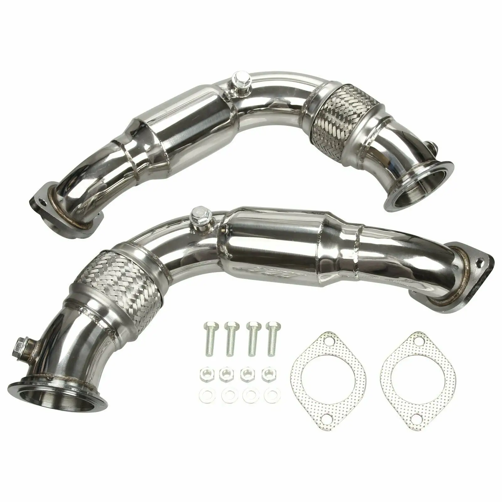 Exhaust Catless Turbo Exhaust Pipe Twin Downpipe For BMW X6/X5/5-/7-SERIES N63B44 4.4 V8 Stainless Steel