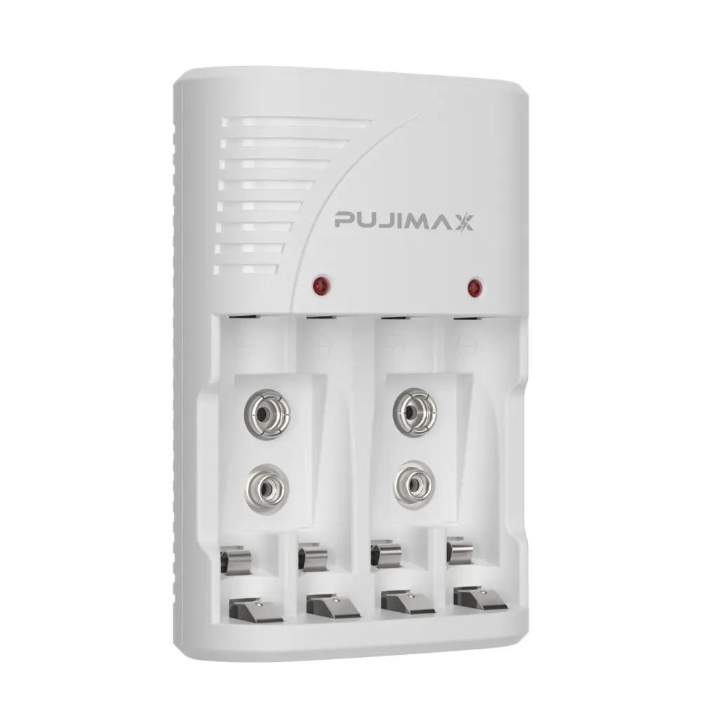 PUJIMAX Portable Battery Charger Aaa Aa 1.2v Nimh Nicd 9v Rechargeable Battery Wall Charger 2a 3a 9v Battery Charging Station