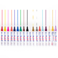 Lot de 18 stylos marqueurs peinture à l'huile couleurs d'encre permanentes à base d'eau pour enfants et adultes pointe fine résistante au soleil et à l'eau