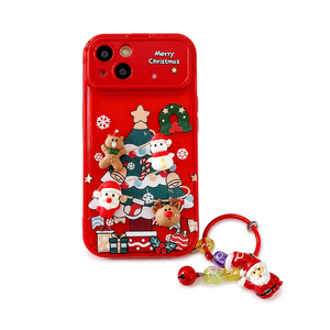 Funda de Teléfono Móvil con Diseño Navideño de Muñeca Animal de Dibujos Animados, Pintada a Color, 15/14/13/12/11, Antigolpes, de Silicona, con Espejo 3D - Product Image 1