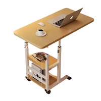 Bureau de chambre convertible traditionnel pour personne paresseuse, table de chevet mobile et réglable en hauteur pour étude, simple pour dortoir