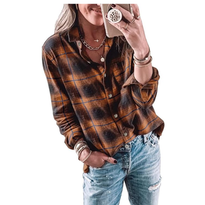 <span class=keywords><strong>Camicia</strong></span> <span class=keywords><strong>Oversize</strong></span> a Quadri per <span class=keywords><strong>Donna</strong></span>, Top Quotidiano in Flanella Morbida e Leggera - Product Image 3