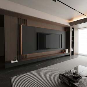 Gabinete Woodentv integrado modular personalizado para sala de estar decoración de pared de TV para toda la casa - Product Image 2