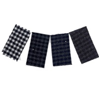 Fournisseur de tissus en gros, tissu jacquard à carreaux brillant, laine/polyester, noir, gris, pour vêtements, 4965