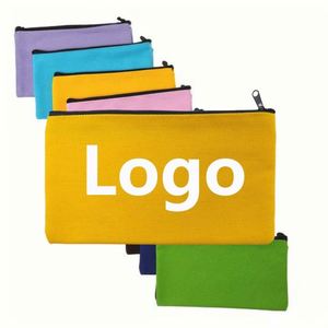 Bolsa de Lona de Algodón con Diseño Personalizado y Logotipo, Bolsa de Cosméticos para Viaje, Bolsa de Maquillaje en Blanco para DIY - Product Image 1