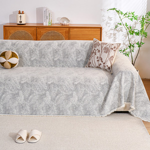 Chenille Sofa Cover Pad Type 145-185CM Solid Color Machine Washable Nordic Style For Living Room - Product Image 2