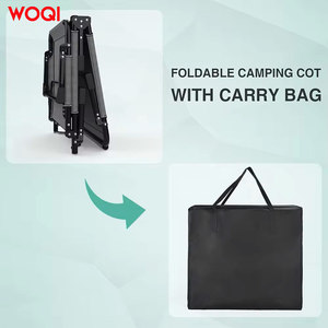 Lit de camping pliable Woqi, réglable, portable, inclinable, bleu marine, structure en acier, 193x42cm, pour les sorties en famille - Product Image 4