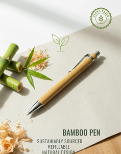 Bolígrafo Ecológico de Madera de Bambú Personalizado con Logotipo, Bolígrafo con Logotipo Personalizado - Product Image 3