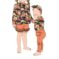 Coréen de haute qualité doux brossé lait soie 2 pièces mignon filles fermeture éclair vestes citrouille motif à manches longues bébé soeur à capuche ensemble
