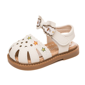 Zapatos de bebé con lazo de 0 a 3 años, zapatos de princesa de suela blanda para niños pequeños, sandalias huecas de verano para niños pequeños, venta al por mayor, sandalias para niñas - Product Image 1