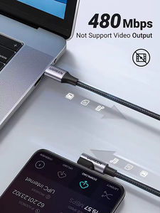 Câble USB C à angle droit UGREEN US255 60W PD Charge rapide 3A Type C 90 degrés Charge rapide Données Câble USB C pour iPhone 16 15 - Product Image 2